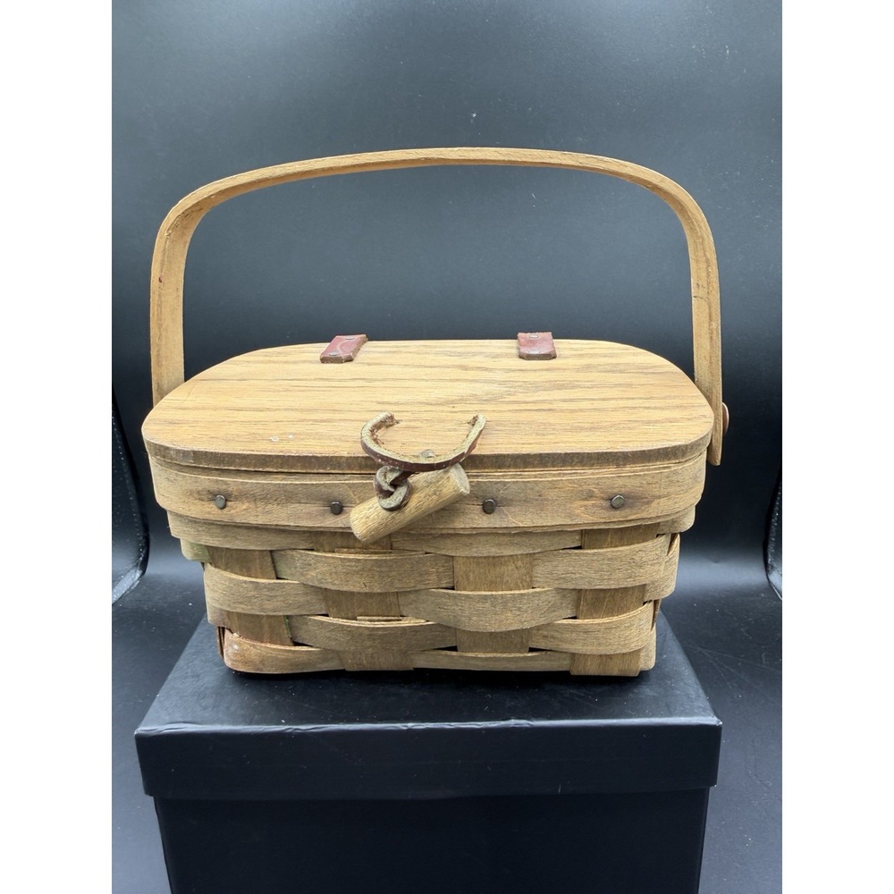 🧺 Longaberger 1984 Kiddie Purse Basket – Heavy Wear 🧸